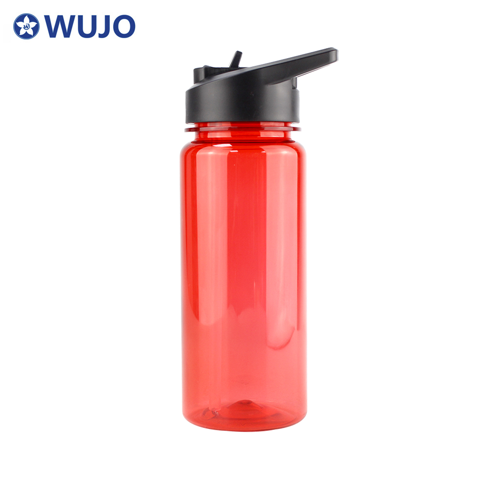 Botella de agua plástica de deportes portátiles de logo de Wujo